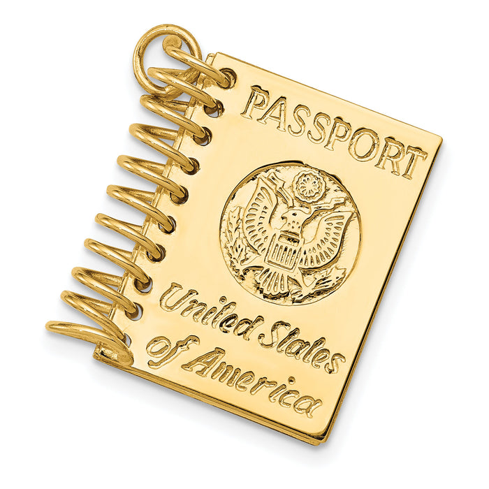 14k 3D Passport Opens Charm-A1548