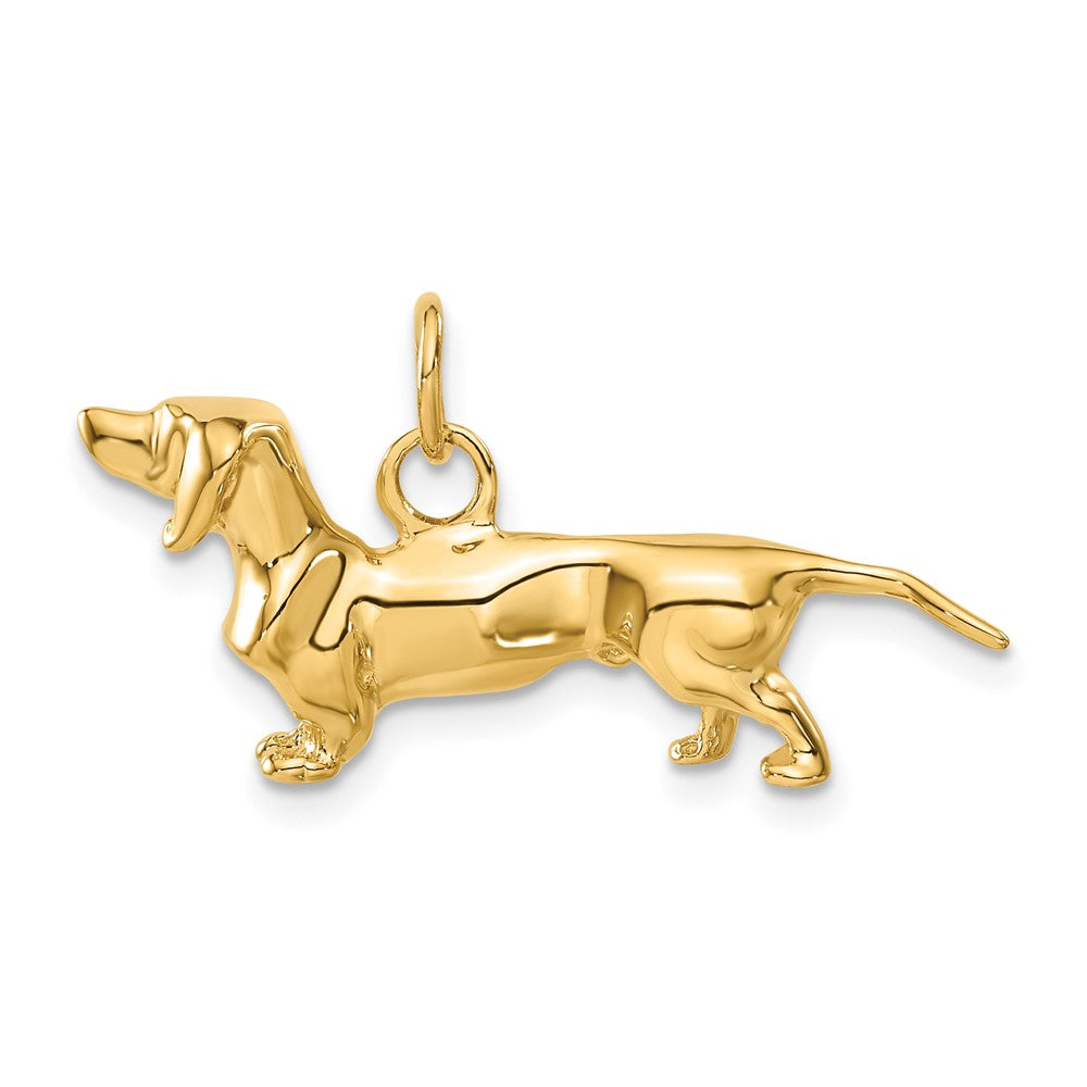 14k 3D Dachshund Dog Charm-A1551