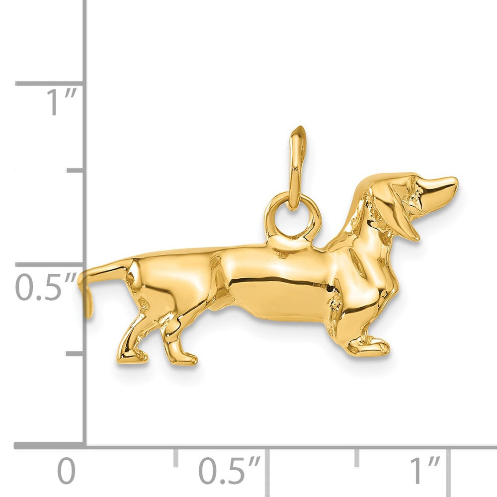 14k 3D Dachshund Dog Charm-A1551