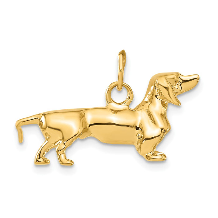 14k 3D Dachshund Dog Charm-A1551