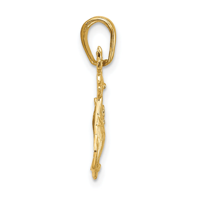 14k Polished Reindeer Pendant-A1589