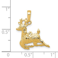 14k Polished Reindeer Pendant-A1589