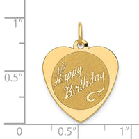 14k HAPPY BIRTHDAY Heart Disc Charm-A2000/L