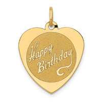 14k HAPPY BIRTHDAY Heart Disc Charm-A2000/L