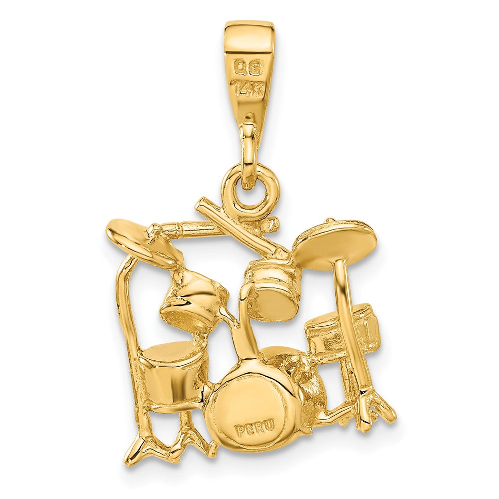 14K 3D Drum Set Charm-A2188