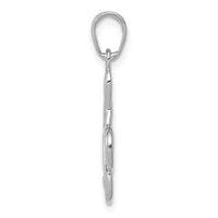 14K White Gold 3-D Treble Clef Pendant-A2192W