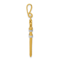 14K w/Rhodium 3-D Pipe Wrench Charm-A2197
