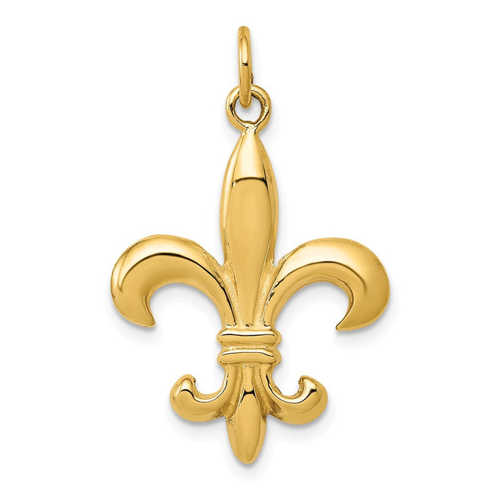 14k Solid Fleur de Lis 3-D Charm-A2532