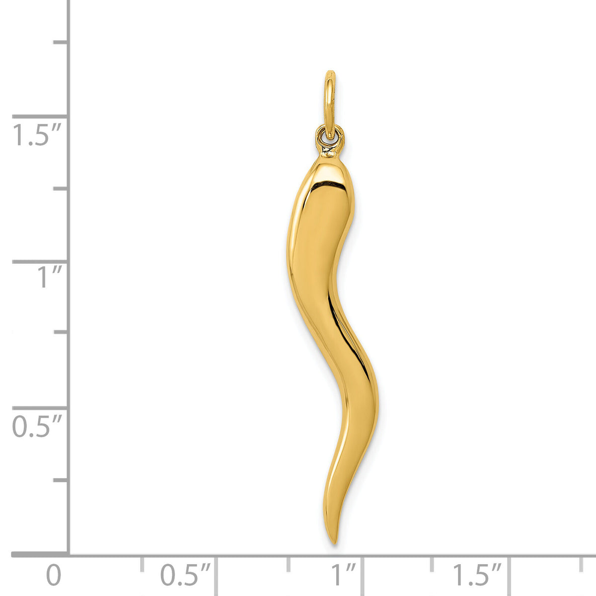 14k Large 3D Italian Horn Charm-A2699
