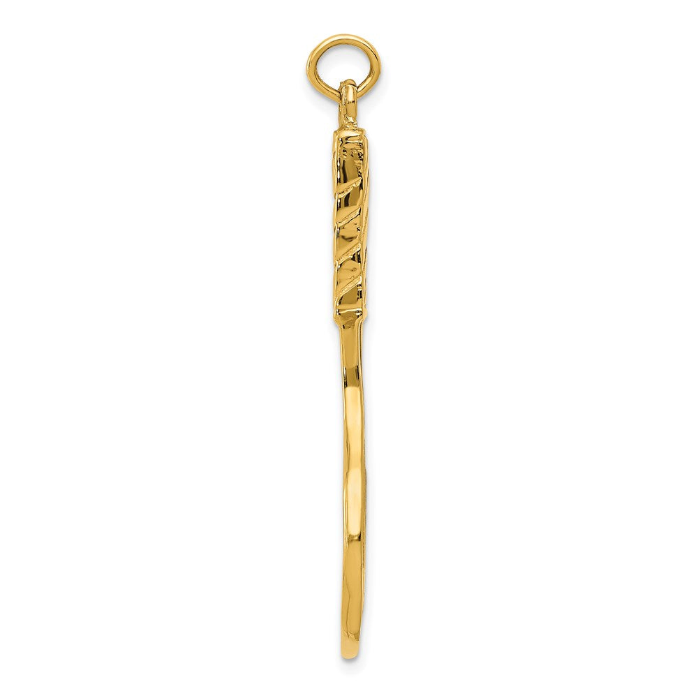 14K  3D Tennis Racquet Pendant-A2752