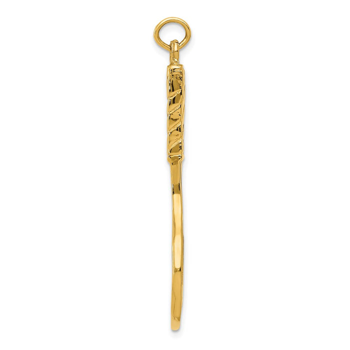 14K  3D Tennis Racquet Pendant-A2752