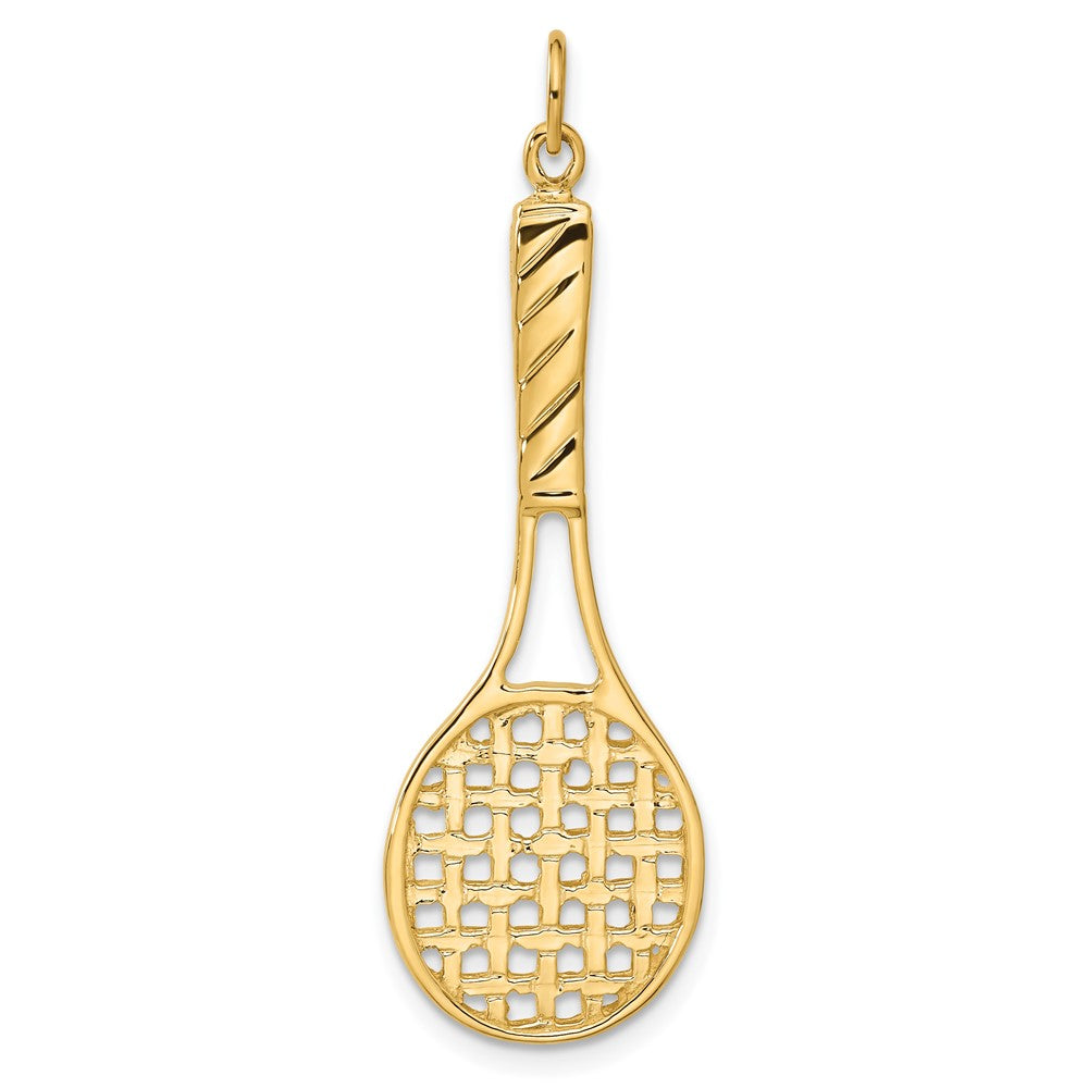 14K  3D Tennis Racquet Pendant-A2752