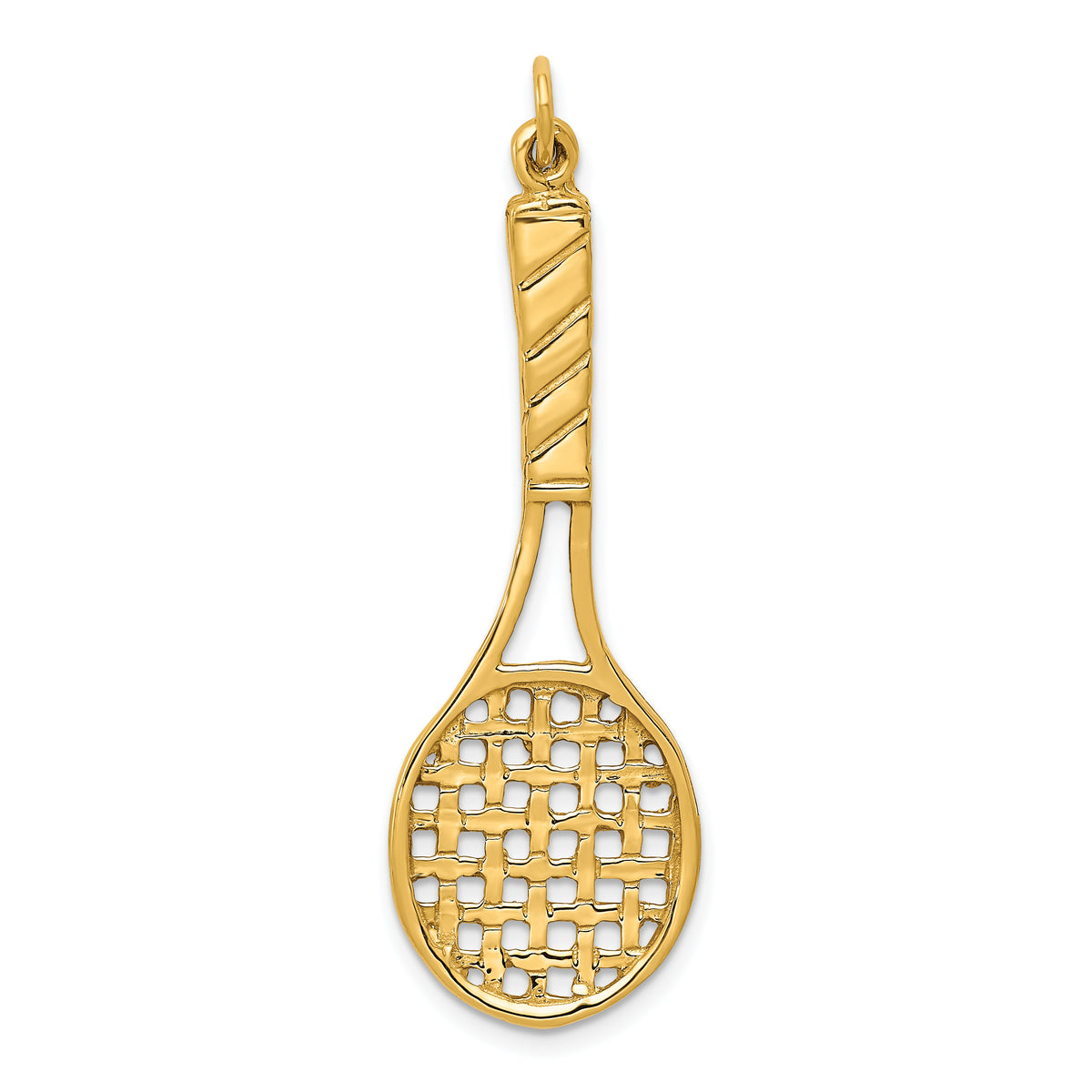 14K  3D Tennis Racquet Pendant-A2752