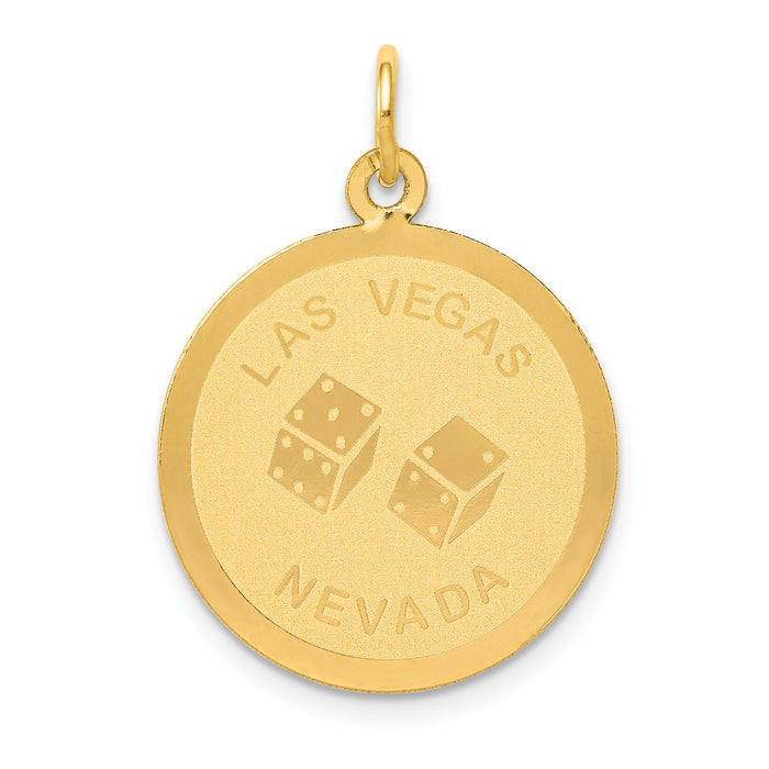14k LAS VEGAS Disc Charm-A2982