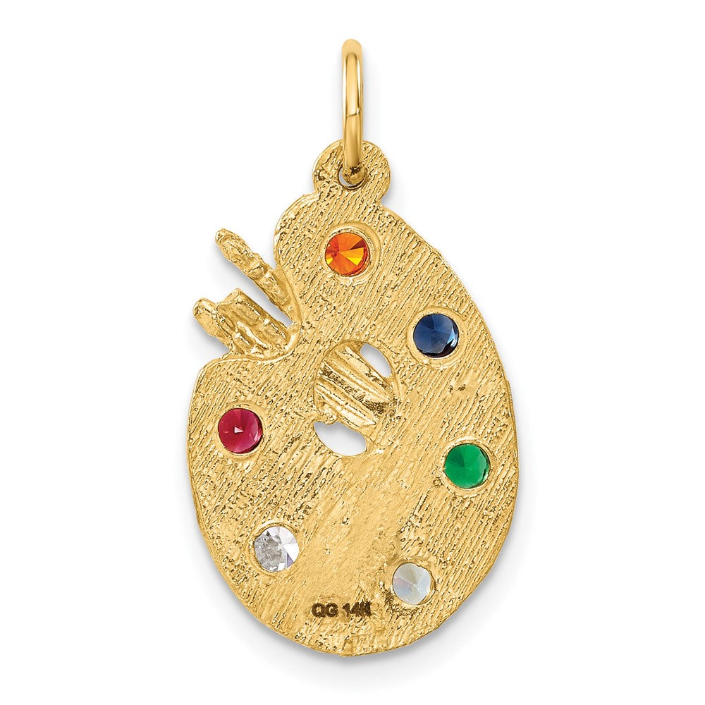 14k CZ Stones Artist Palette Charm-A3737