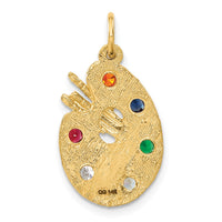 14k CZ Stones Artist Palette Charm-A3737