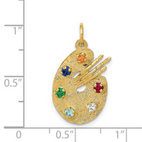14k CZ Stones Artist Palette Charm-A3737
