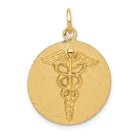 14k Caduceus Disc Charm-A4115