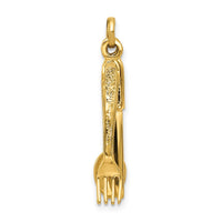 14K Knife, Fork and Spoon Charm-A4183