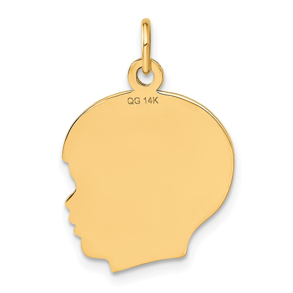 14k Solid Polished Boys Head Charm-A4249