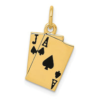 14k Enameled Blackjack Playing Cards Charm-A4952