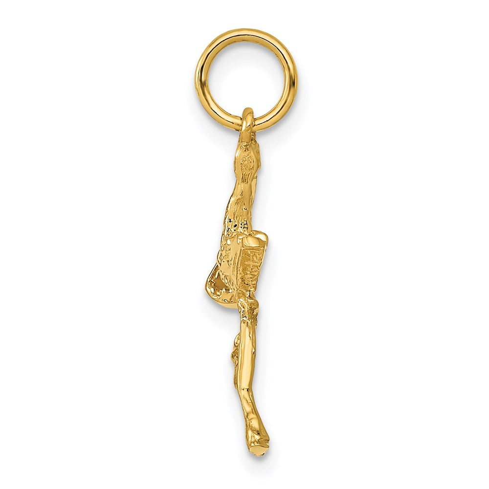 14k Solid 3-Dimensional Stork Charm-A7101
