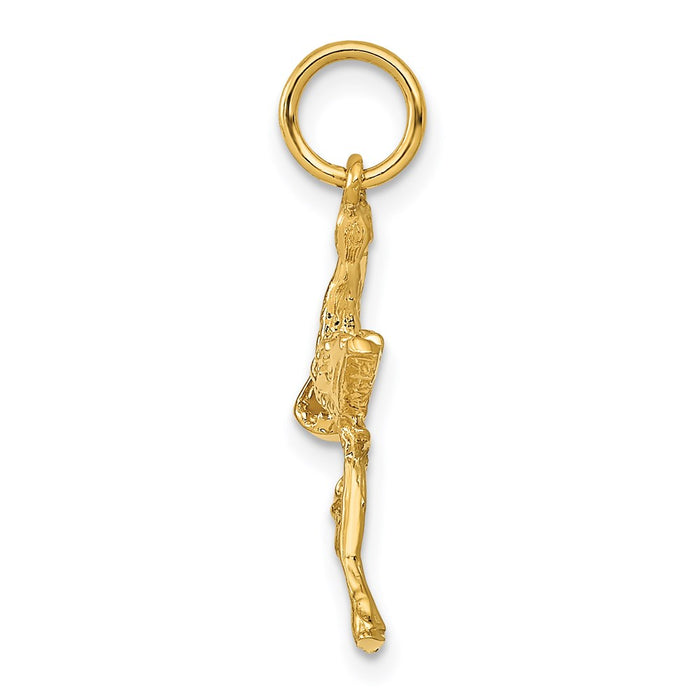 14k Solid 3-Dimensional Stork Charm-A7101