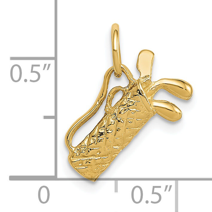 14k 3-D Golf Bag Charm-A7107