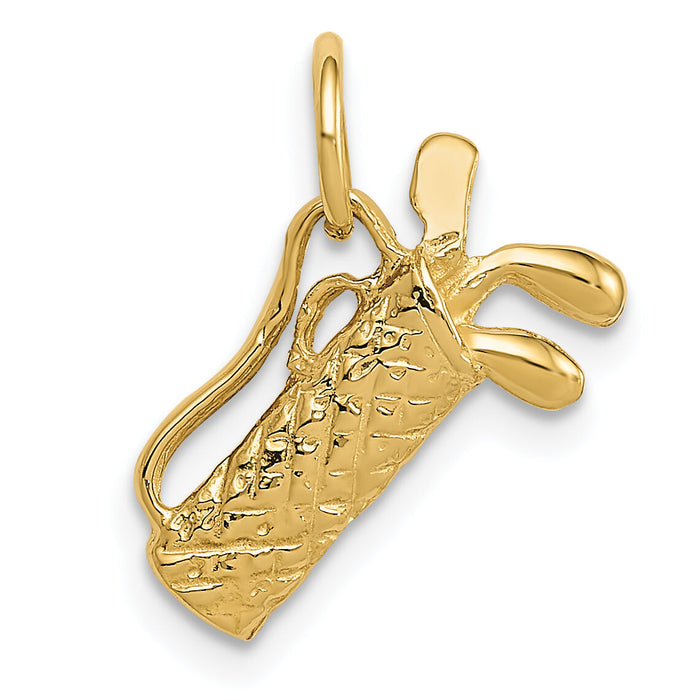 14k 3-D Golf Bag Charm-A7107