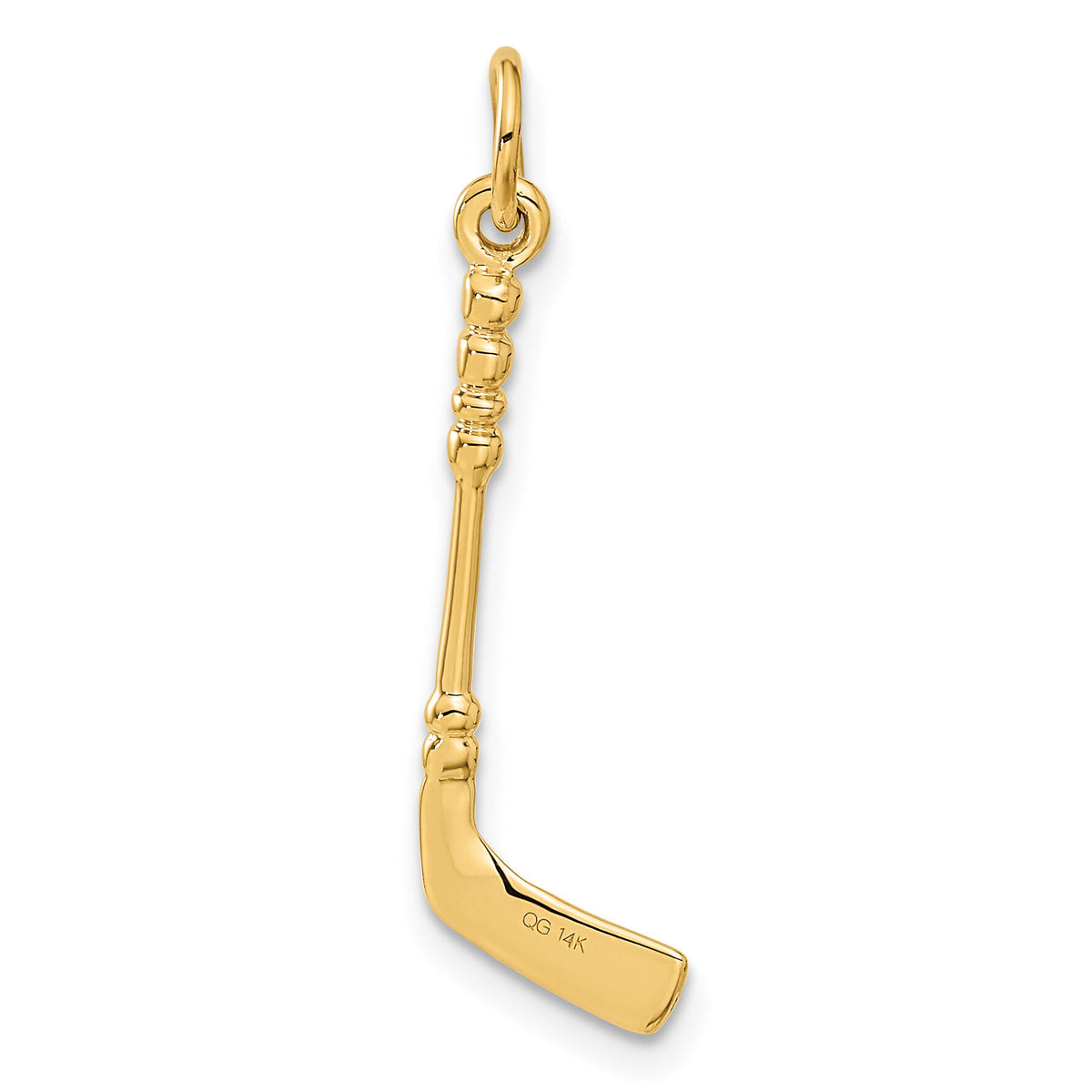 14K 3D Hockey Stick With Enamel Charm-A7614