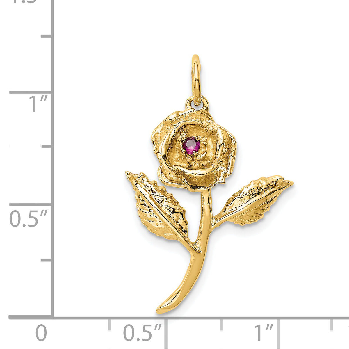 14k CZ Rose Charm-A9014