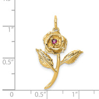 14k CZ Rose Charm-A9014