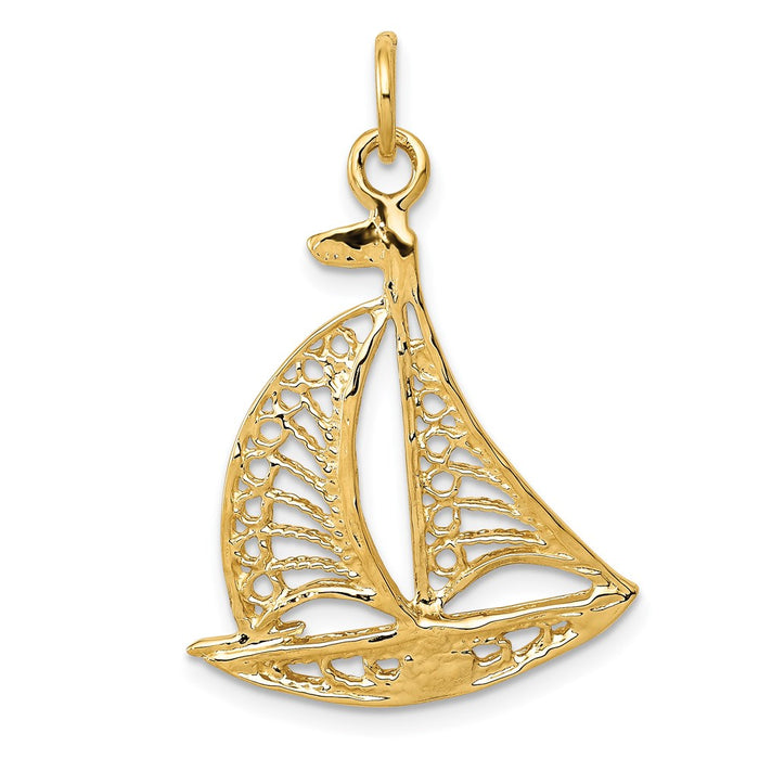 14k Sailboat Charm-A9086