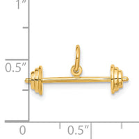 14K 3D Barbell Charm-A9091