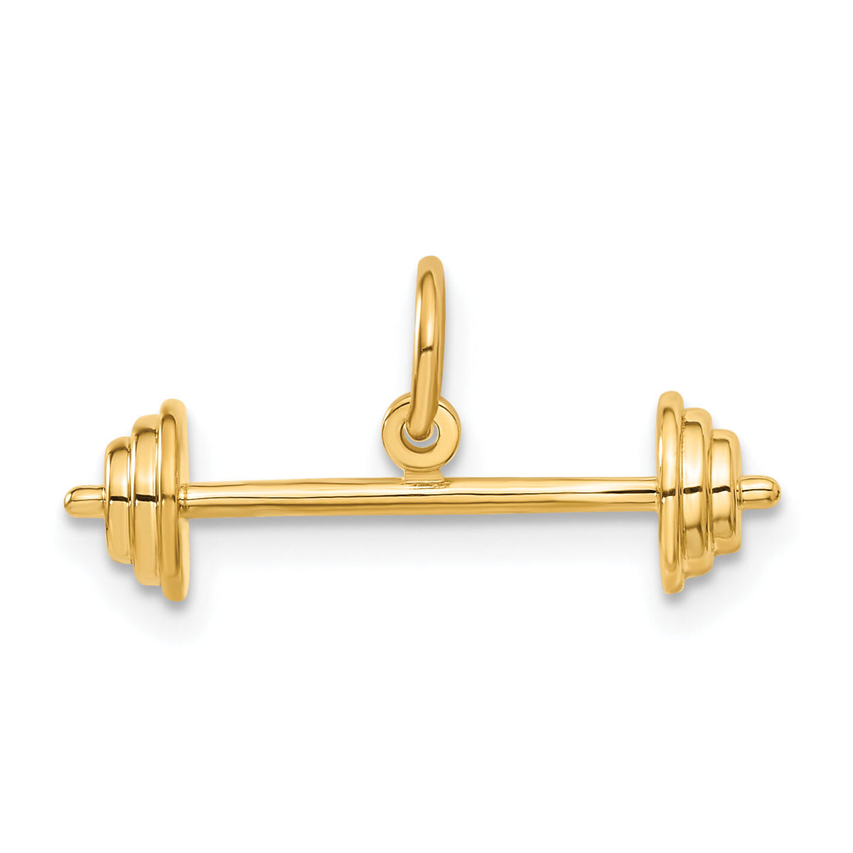 14K 3D Barbell Charm-A9091