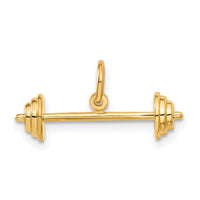 14K 3D Barbell Charm-A9091