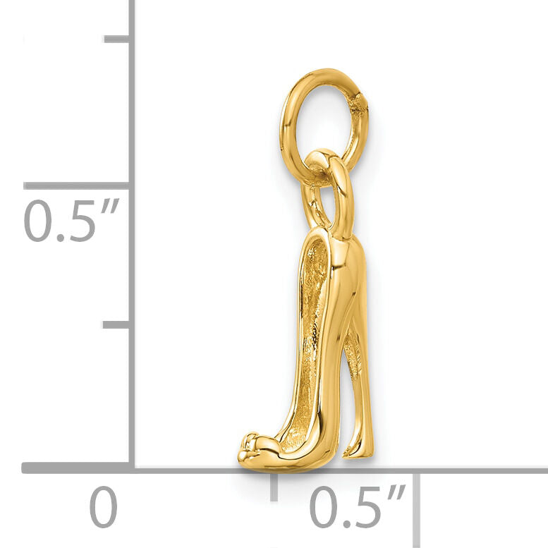 14K  3D High heel shoe Charm-A9138