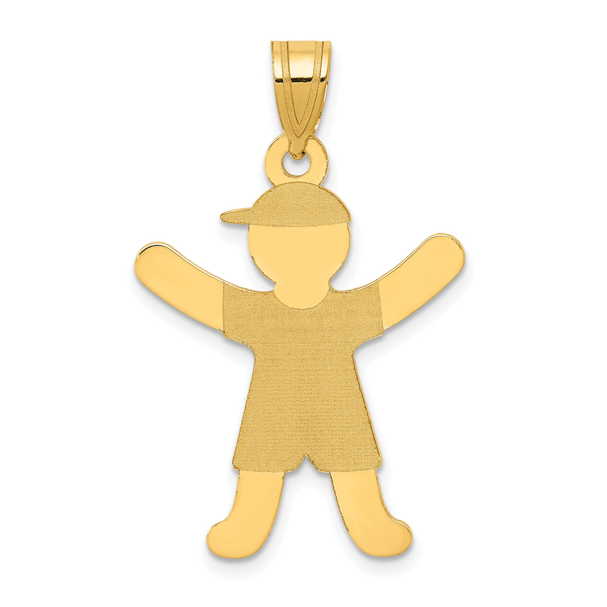 14k Laser Polished Boy with Hat Charm-A9264