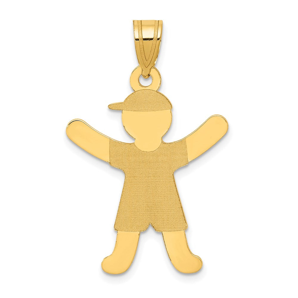 14k Laser Polished Boy with Hat Charm-A9264