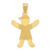 14k Laser Polished Boy with Hat Charm-A9264