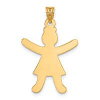 14k Laser Cut Girl Charm-A9265