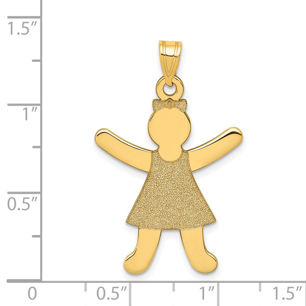 14k Laser Cut Girl Charm-A9265