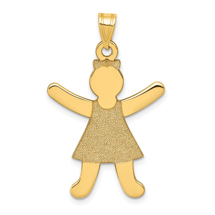 14k Laser Cut Girl Charm-A9265