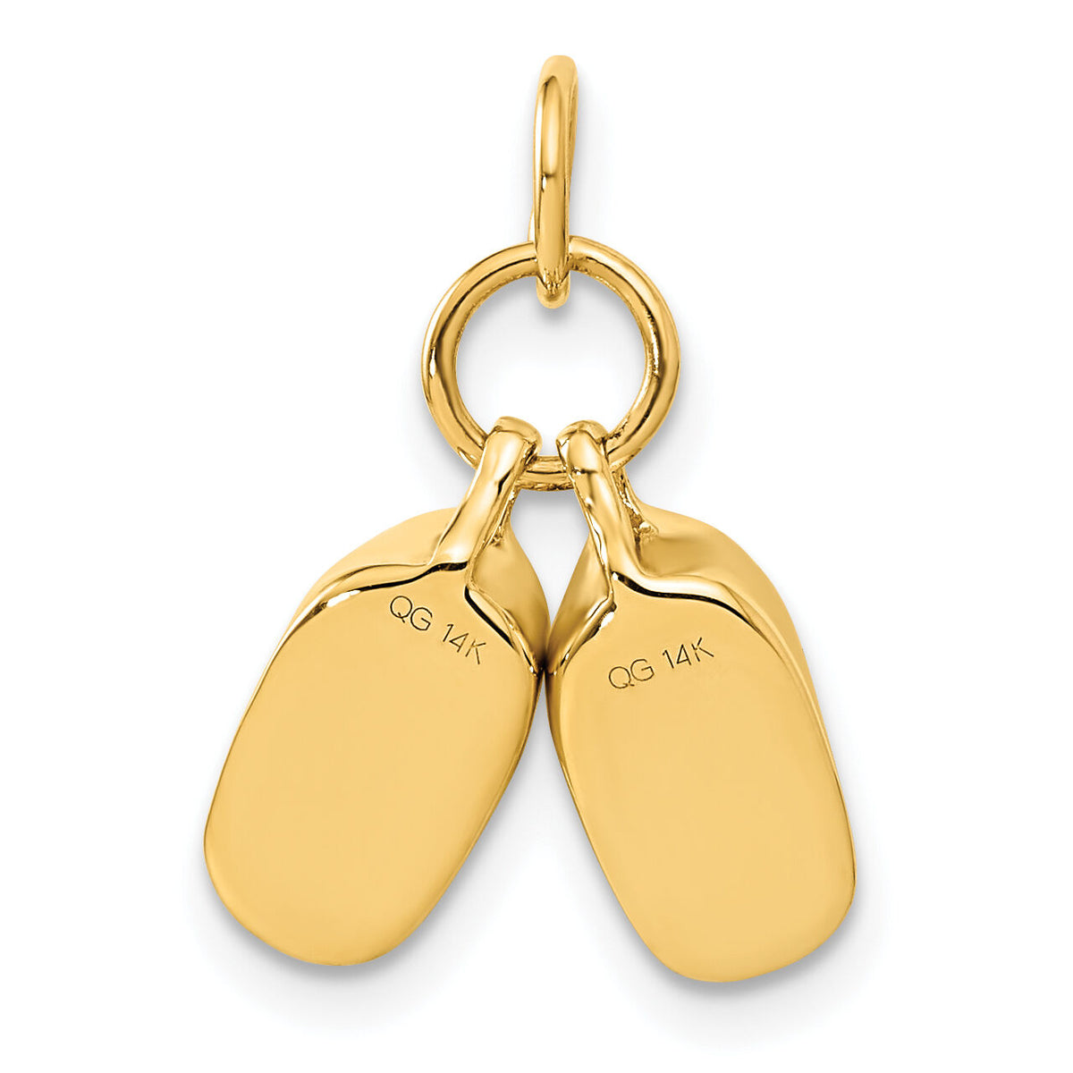 14k 3D Moveable Polished Baby Shoes Charm-A9281