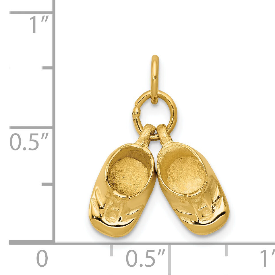 14k 3D Moveable Polished Baby Shoes Charm-A9281