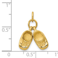 14k 3D Moveable Polished Baby Shoes Charm-A9281