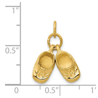 14k 3D Moveable Polished Baby Shoes Charm-A9281