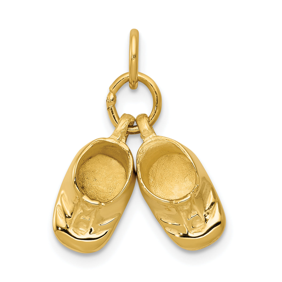14k 3D Moveable Polished Baby Shoes Charm-A9281