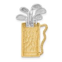 14k Two-tone Golf Bag with Clubs Pendant-A9477