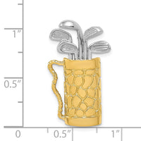 14k Two-tone Golf Bag with Clubs Pendant-A9477